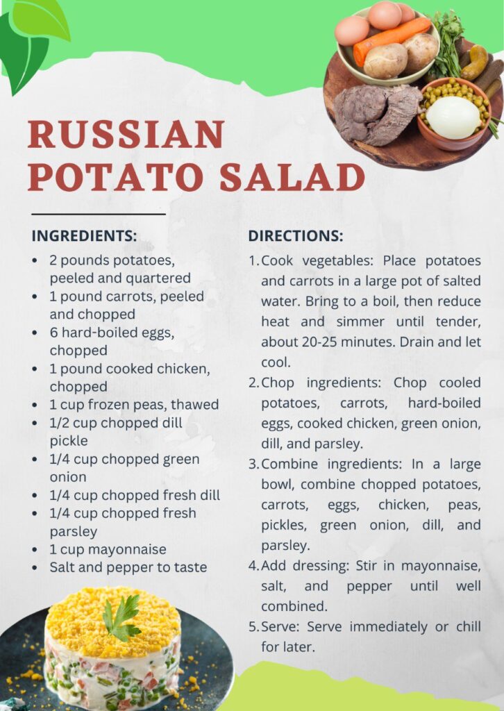 Russian Potato Salad Recipe 
