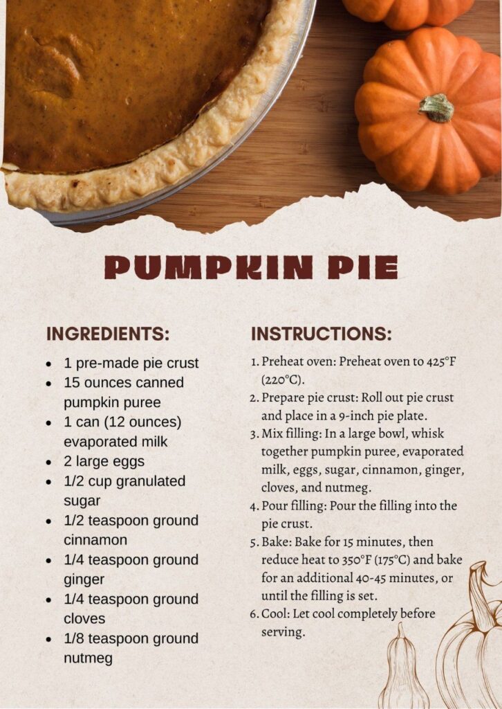 christmas dinner recipes pumpkin pie